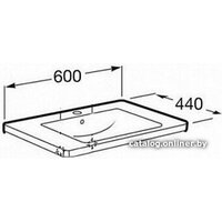 Roca Тумба Ronda 60 ZRU9303002 с умывальником Gap 60 (бетон/белый) Image #7
