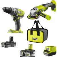 Ryobi R18DDAG-252S (шуруповерт, УШМ, сумка, 2 АКБ)