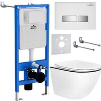 Roxen Antares Black в комплекте с инсталляцией StounFix Dual Fresh 6 в 1 964909 (кнопка: белое стекло) Image #1