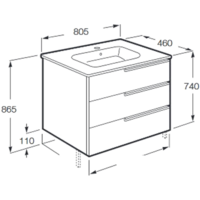 Roca Тумба под умывальник Victoria Nord Ice Edition 800 [ZRU9302835] Image #2