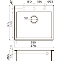 Omoikiri Tedori 57 GR (leningrad grey) Image #2