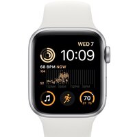 Apple Watch SE 2 40 мм (алюминиевый корпус, серебристый/белый, спортивный силиконовый ремешок M/L) Image #2
