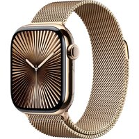 Apple Watch Series 10 LTE 42 мм (титановый корпус, золотистый/золотистый, миланская петля)