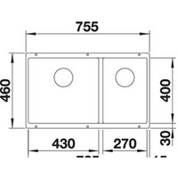 Blanco Subline 430/270-U (антрацит) 523151 Image #2