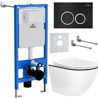 Roxen Antares Black в комплекте с инсталляцией StounFix Dual Fresh 6 в 1 964643 (кнопка: черный матовый) Image #1