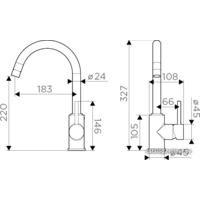 Omoikiri Shinagawa-BL-BN (черный/нержавеющая сталь) Image #2