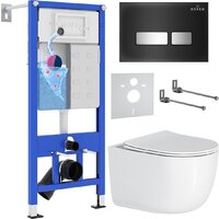 Roxen Vortex Tornado в комплекте с инсталляцией StounFix Dual Fresh 6 в 1 964615 (кнопка: черное стекло)
