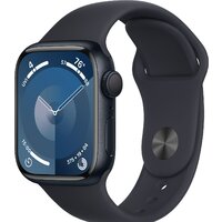 Apple Watch Series 9 41 мм (алюминиевый корпус, полуночный/полуночный, спортивный силиконовый ремешок M/L) Image #1