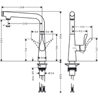 Hansgrohe Metris Select 14847800 (стальной) Image #2