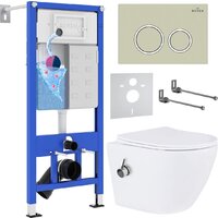 Roxen Antares Bidet в комплекте с инсталляцией StounFix Dual Fresh 6 в 1 966280 (кнопка: бежевый) Image #1