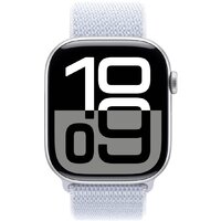 Apple Watch Series 10 42 мм (алюминиевый корпус, серебристый/голубой, нейлоновый ремешок) Image #2