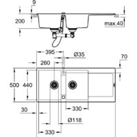 Grohe K500 80-C 116/50 2.0 31647AP0 (черный гранит) Image #2