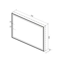 Wellsee Зеркало с фронтальной LED-подсветкой 7 Rays' Spectrum 172201230, 70 х 55 см (с сенсором и регулировкой яркости освещения) Image #9