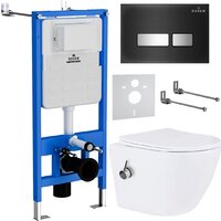 Roxen Antares Bidet в комплекте с инсталляцией StounFix Dual Fresh 6 в 1 963184 (кнопка: черное стекло) Image #1