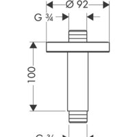 Hansgrohe Потолочное подсоединение 100 мм x 3/4" 27418000 Image #2