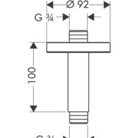 Hansgrohe Потолочное подсоединение 100 мм x 3/4" 27418000 Image #2