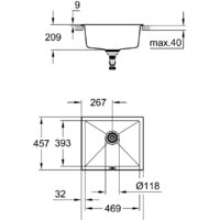 Grohe K700U 60-C 53.3/45.7 1.0 31654AP0 (черный гранит) Image #2