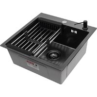 ARFEKA ECO AR мойка 500*500, коландер, дозатор Black Decor