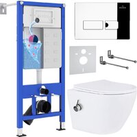 Roxen Antares Bidet в комплекте с инсталляцией StounFix Dual Fresh 6 в 1 958812 (кнопка: хром глянец)