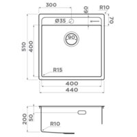 Omoikiri Daisen 44-IN (нержавеющая сталь) Image #2