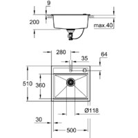 Grohe K700 60-C 56/51 1.0 31651AP0 (черный гранит) Image #2