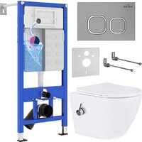 Roxen Antares Bidet в комплекте с инсталляцией StounFix Dual Fresh 6 в 1 947524 (кнопка: хром матовый)