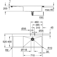 Grohe K1000 80-S 116/52 1.0 rh 31582SD1 (правая) Image #3