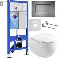 Roxen Egg в комплекте с инсталляцией StounFix Dual Fresh 6 в 1 964215 (кнопка: оружейная сталь)