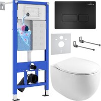 Roxen Egg в комплекте с инсталляцией StounFix Dual Fresh 6 в 1 964195 (кнопка: черный матовый)