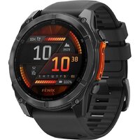 Garmin Fenix 8 51мм (серый, черный силиконовый ремешок)