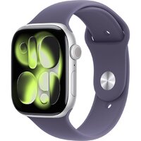 Apple Watch Series 11 46 мм (алюминиевый корпус, серебристый/фиолетовый туман, спортивный силиконовый ремешок M/L) Image #1