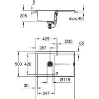 Grohe K400 50-C 78/50 1.0 31639AP0 (черный гранит) Image #3