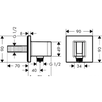 Hansgrohe Fixfit Porter Square 26486000 Image #2