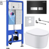 Roxen Simple Compact в комплекте с инсталляцией StounFix Dual Fresh 6 в 1 965318 (кнопка: черное стекло) Image #1