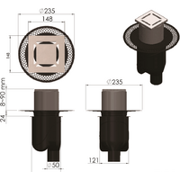 Berges Wasserhaus Platz Norma 150x150 090059 (матовый хром) Image #6