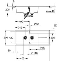 Grohe K400 80-C 116/50 1.5 31643AT0 (серый гранит) Image #2