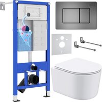 Roxen Simple Compact в комплекте с инсталляцией StounFix Dual Fresh 6 в 1 954681 (кнопка: оружейная сталь) Image #1