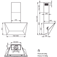Falmec Prisma Design+ 85 800 м3/ч (белый) Image #4