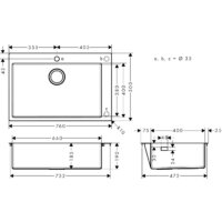 Hansgrohe S71 S711-F660 Built-in sink 660 43302800 Image #5