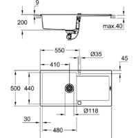 Grohe K500 60-C 100/50 1.0 31645AP0 (черный гранит) Image #2