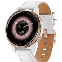 Garmin Venu 2S (розовое золото/белый кожаный)