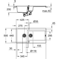 Grohe K500 60-C 100/50 1.5 31646AT0 (серый гранит) Image #2