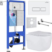 Roxen Porto в комплекте с инсталляцией StounFix Dual Fresh 6 в 1 576390 (кнопка: белый глянец) Image #1