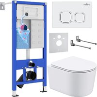 Roxen Simple Compact в комплекте с инсталляцией StounFix Dual Fresh 6 в 1 916803 (кнопка: белый глянец) Image #1