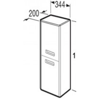 Roca Шкаф-пенал Gap 34 (левый, белый глянец) Image #2