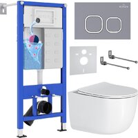 Roxen Vortex в комплекте с инсталляцией StounFix Dual Fresh 6 в 1 966439 (кнопка: серый бетон)