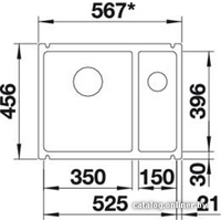 Blanco Subline 350/150-U (глянцевый белый) 514522 Image #2