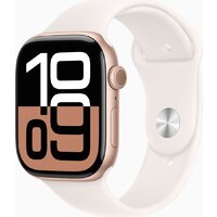 Apple Watch Series 10 46 мм (алюминиевый корпус, розовое золото/легкие румяна, спортивный силиконовый ремешок M/L) Image #1
