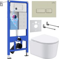 Roxen Simple Compact в комплекте с инсталляцией StounFix Dual Fresh 6 в 1 966686 (кнопка: бежевый) Image #1