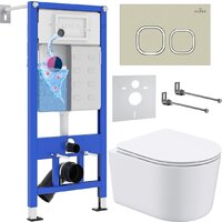 Roxen Simple Compact в комплекте с инсталляцией StounFix Dual Fresh 6 в 1 966614 (кнопка: бежевый) Image #1